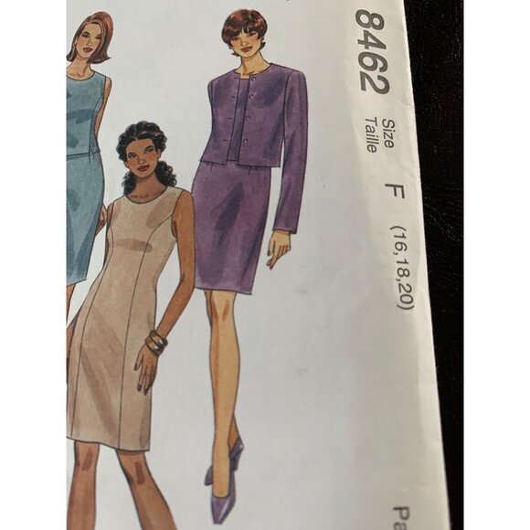 McCall's Misses Dress Shirt Coat Skirt Sewing Pattern Sz 16 - 20 8462 - Uncut - Picture 4 of 9